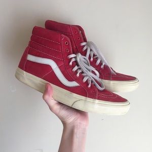 vans red sk8-hi sneakers